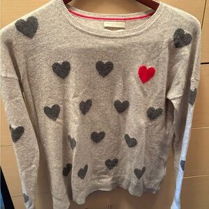 Gray Sweater with Heart Pattern